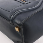 Celine Luggage Micro Leather Handbag in Navy Blue