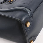 Celine Luggage Micro Leather Handbag in Navy Blue