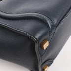 Celine Luggage Micro Leather Handbag in Navy Blue