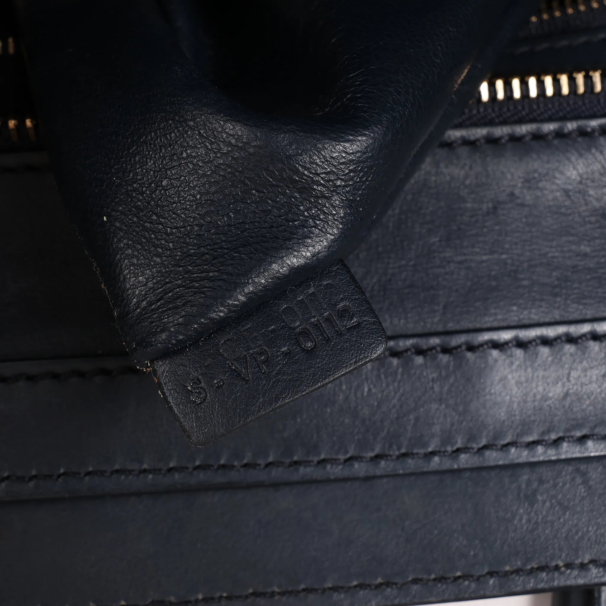 Celine Luggage Micro Leather Handbag in Navy Blue