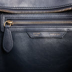 Celine Luggage Micro Leather Handbag in Navy Blue