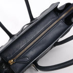 Celine Luggage Micro Leather Handbag in Navy Blue