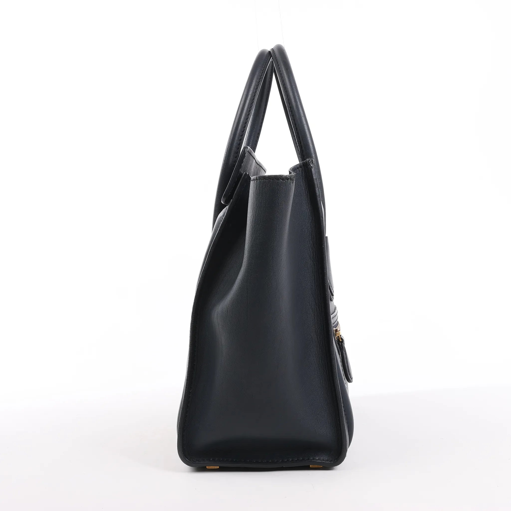 Celine Luggage Micro Leather Handbag in Navy Blue