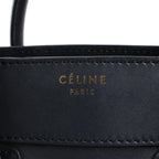 Celine Luggage Micro Leather Handbag in Navy Blue