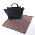 Bolso de mano de piel CELINE Luggage Micro en azul marino