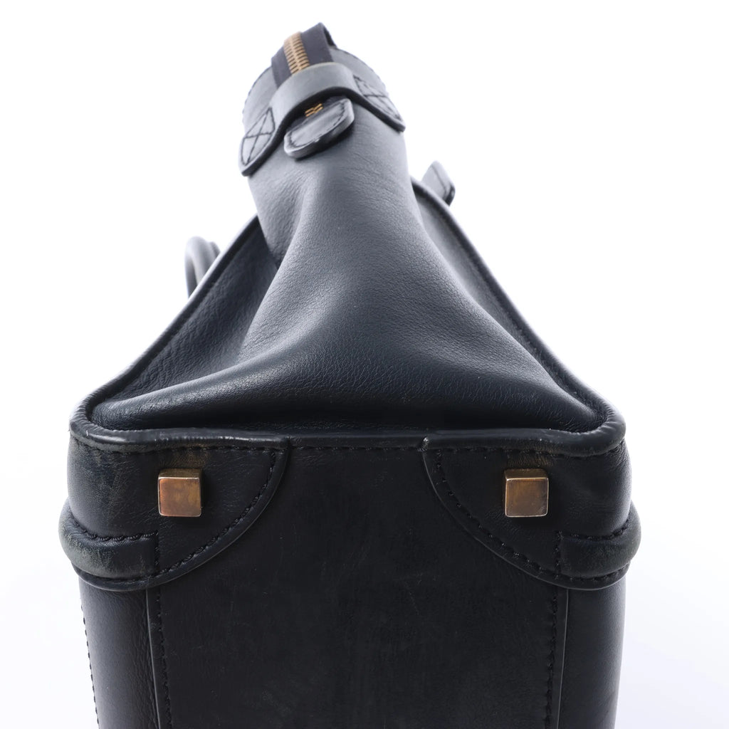 Bolso de mano de piel CELINE Luggage Micro en azul marino