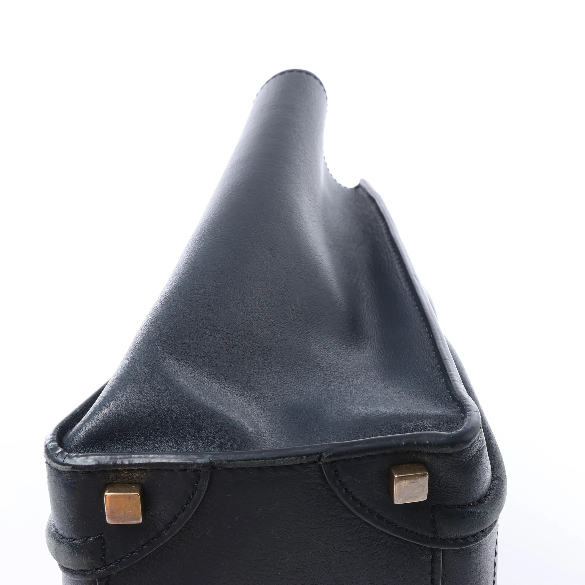 Bolso de mano de piel CELINE Luggage Micro en azul marino