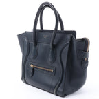Bolso de mano de piel CELINE Luggage Micro en azul marino