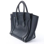 Bolso de mano de piel CELINE Luggage Micro en azul marino