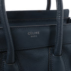 Bolso de mano Celine Luggage Micro Leather x Suede en negro y blanco