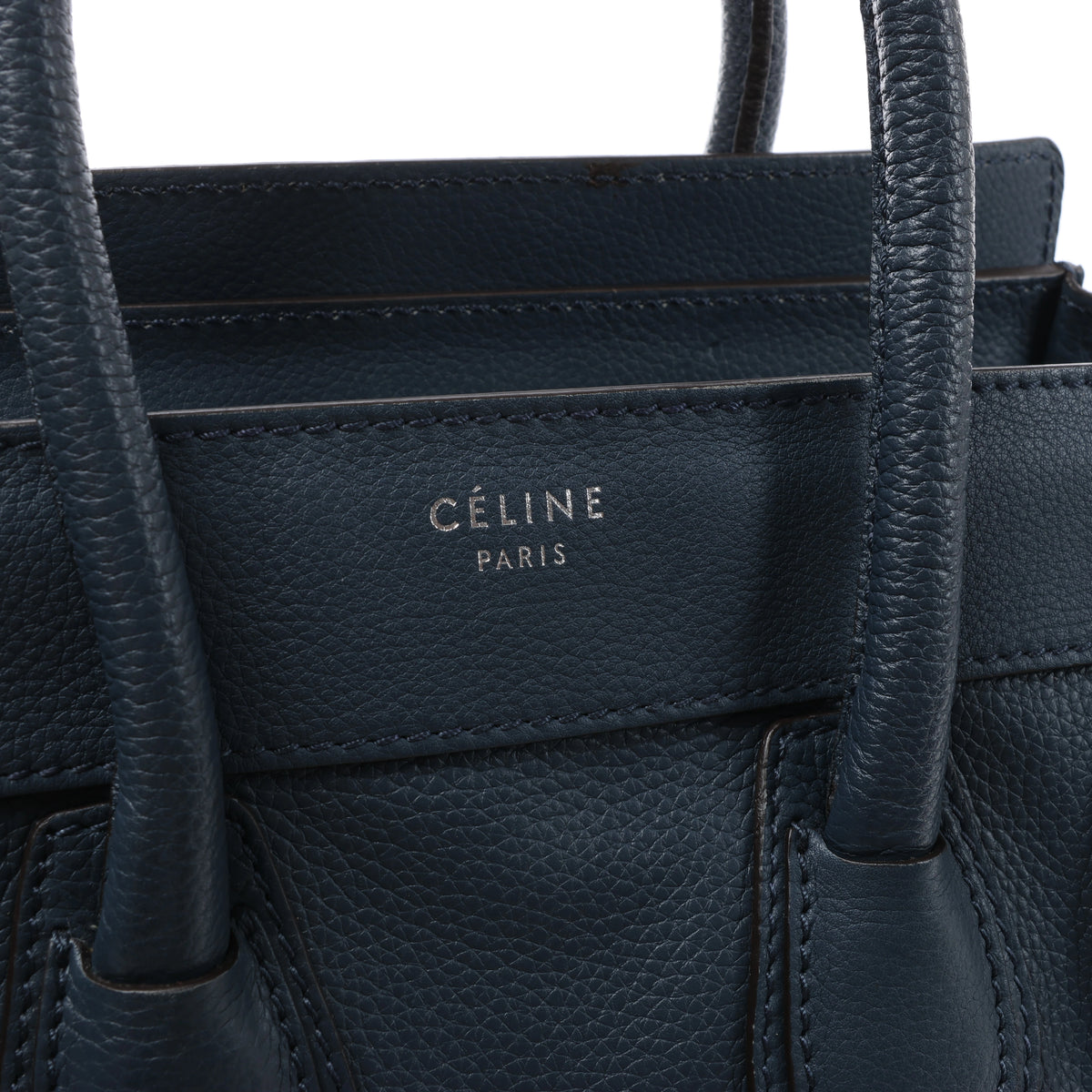 Bolso de mano Celine Luggage Micro Leather x Suede en negro y blanco