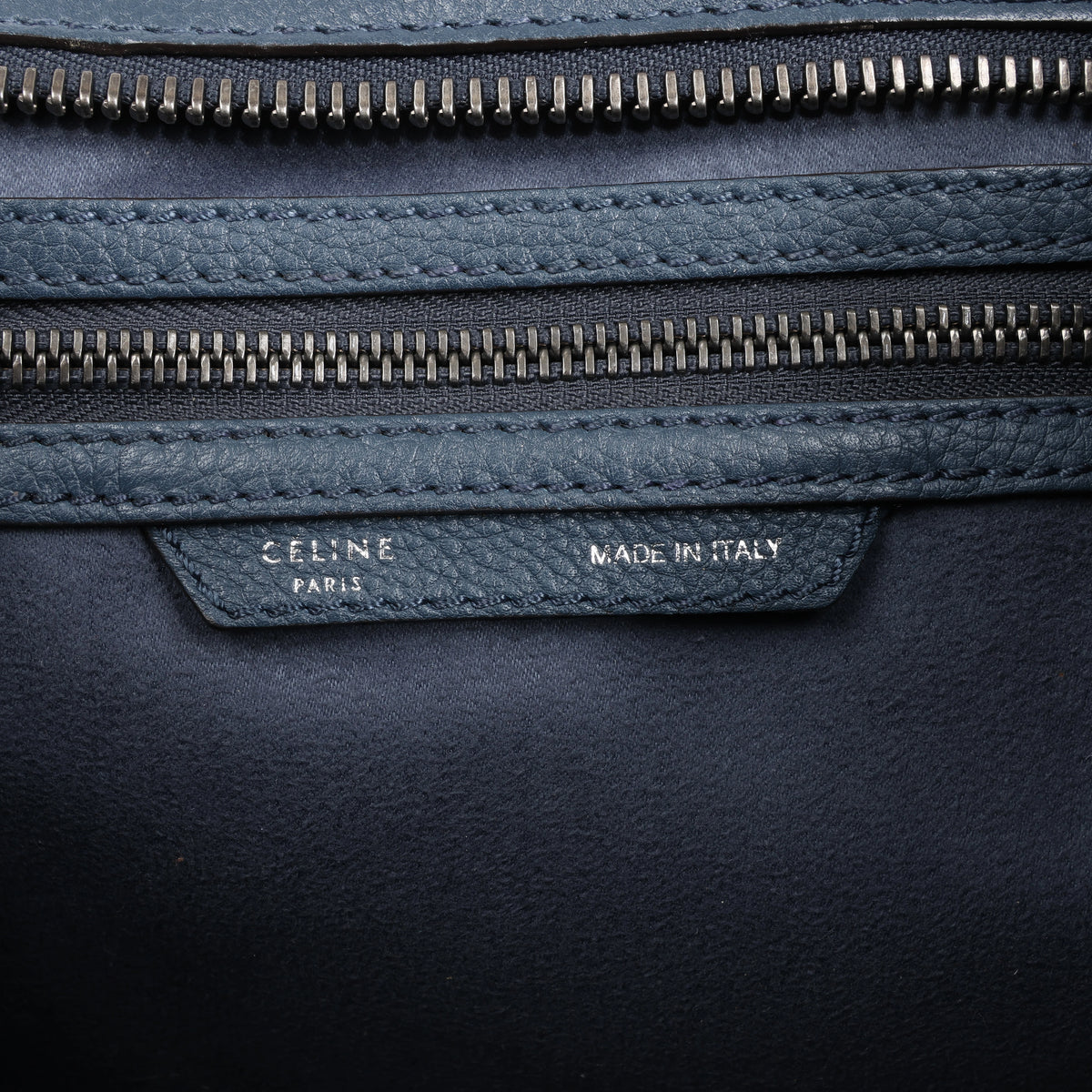 Bolso de mano Celine Luggage Micro Leather x Suede en negro y blanco