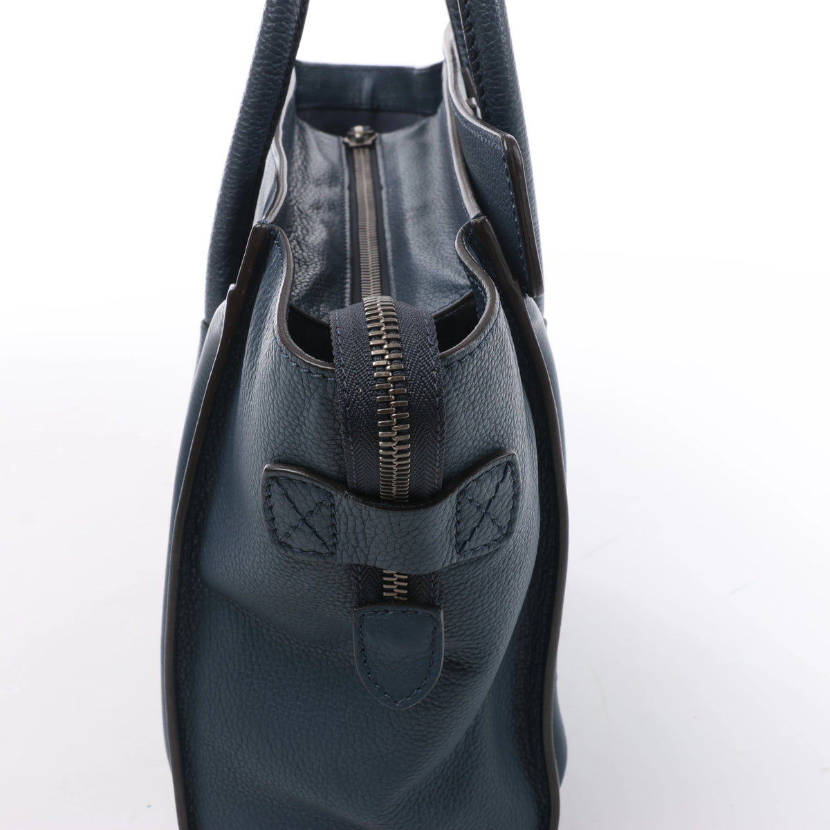 Bolso de mano Celine Luggage Micro Leather x Suede en negro y blanco