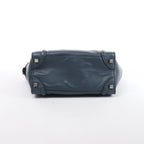 Bolso de mano Celine Luggage Micro Leather x Suede en negro y blanco