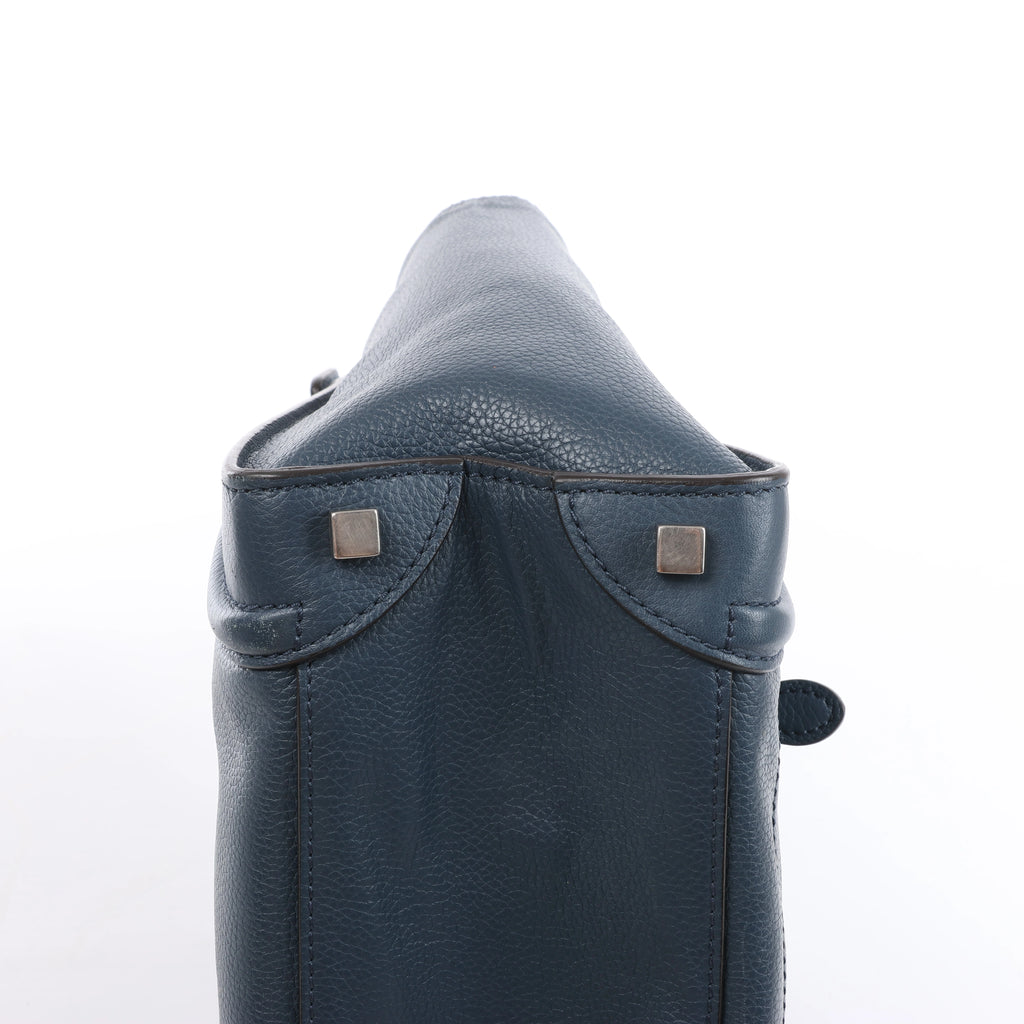 Bolso de mano Celine Luggage Micro Leather x Suede en negro y blanco