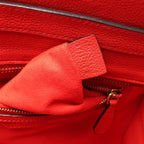 CELINE Luggage Micro Leather Handbag in Red