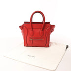CELINE Luggage Micro Leather Handbag in Red