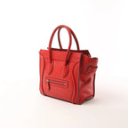 CELINE Luggage Micro Leather Handbag in Red