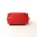 CELINE Luggage Micro Leather Handbag in Red