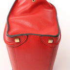 CELINE Luggage Micro Leather Handbag in Red