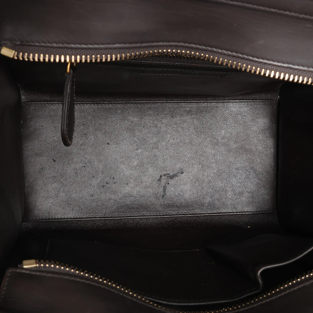 Celine Luggage Micro Leather Handbag in Blue x Black x Taupe