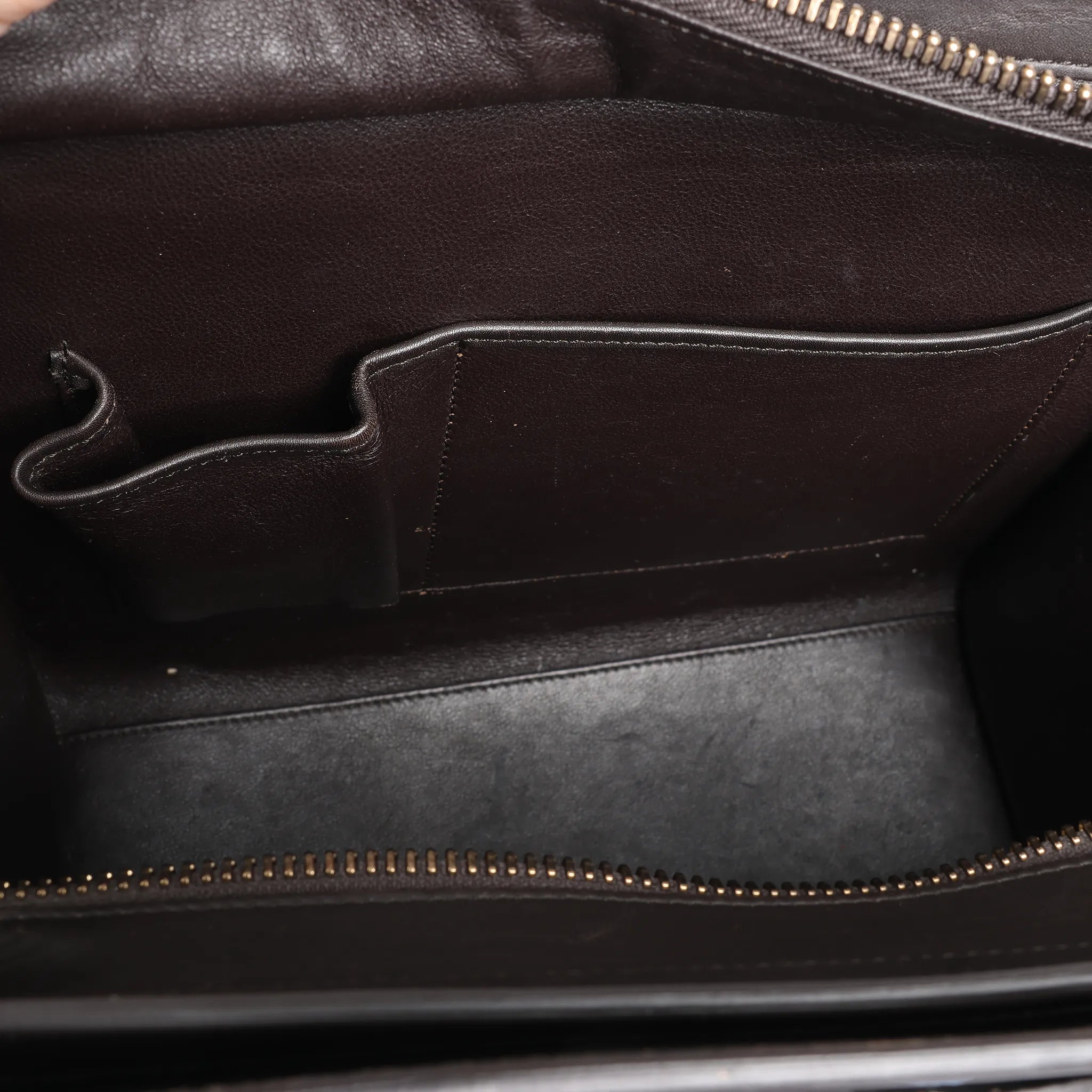 Celine Luggage Micro Leather Handbag in Blue x Black x Taupe