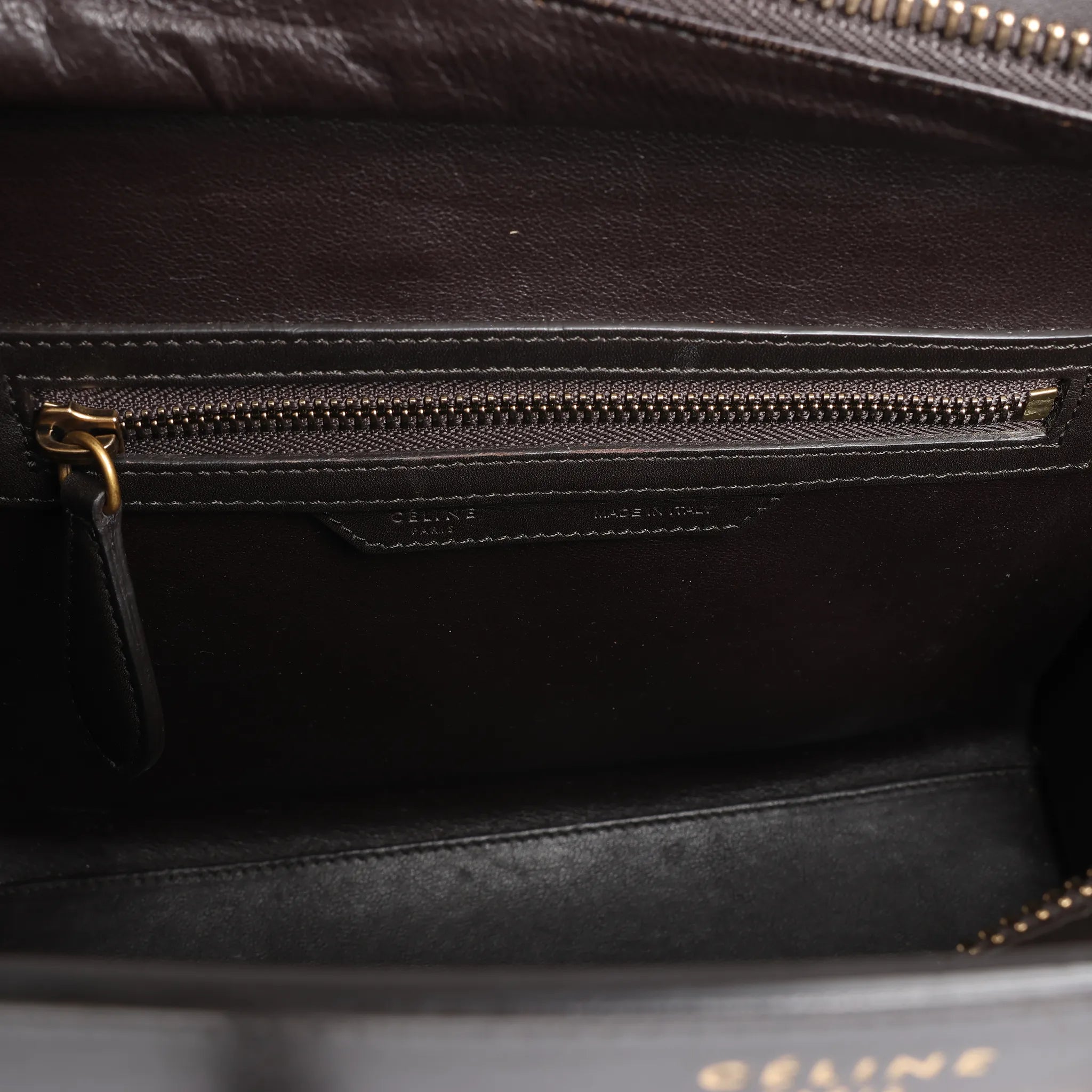 Celine Luggage Micro Leather Handbag in Blue x Black x Taupe