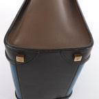 Celine Luggage Micro Leather Handbag in Blue x Black x Taupe