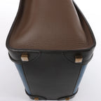 Celine Luggage Micro Leather Handbag in Blue x Black x Taupe