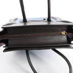 Celine Luggage Micro Leather Handbag in Blue x Black x Taupe