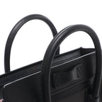 Bolso de mano Celine Luggage Micro Leather x Suede en negro y blanco