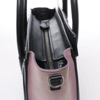 Bolso de mano Celine Luggage Micro Leather x Suede en negro y blanco