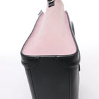 Bolso de mano Celine Luggage Micro Leather x Suede en negro y blanco