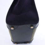 Celine Luggage Micro Leather x Felt Handbag in Black x Green