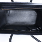 Celine Luggage Micro Leather x Felt Handbag in Black x Green