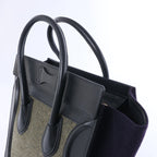 Celine Luggage Micro Leather x Felt Handbag in Black x Green
