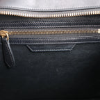 Celine Luggage Micro Leather x Suede Handbag in Black x White