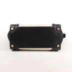 Celine Luggage Micro Leather x Suede Handbag in Black x White