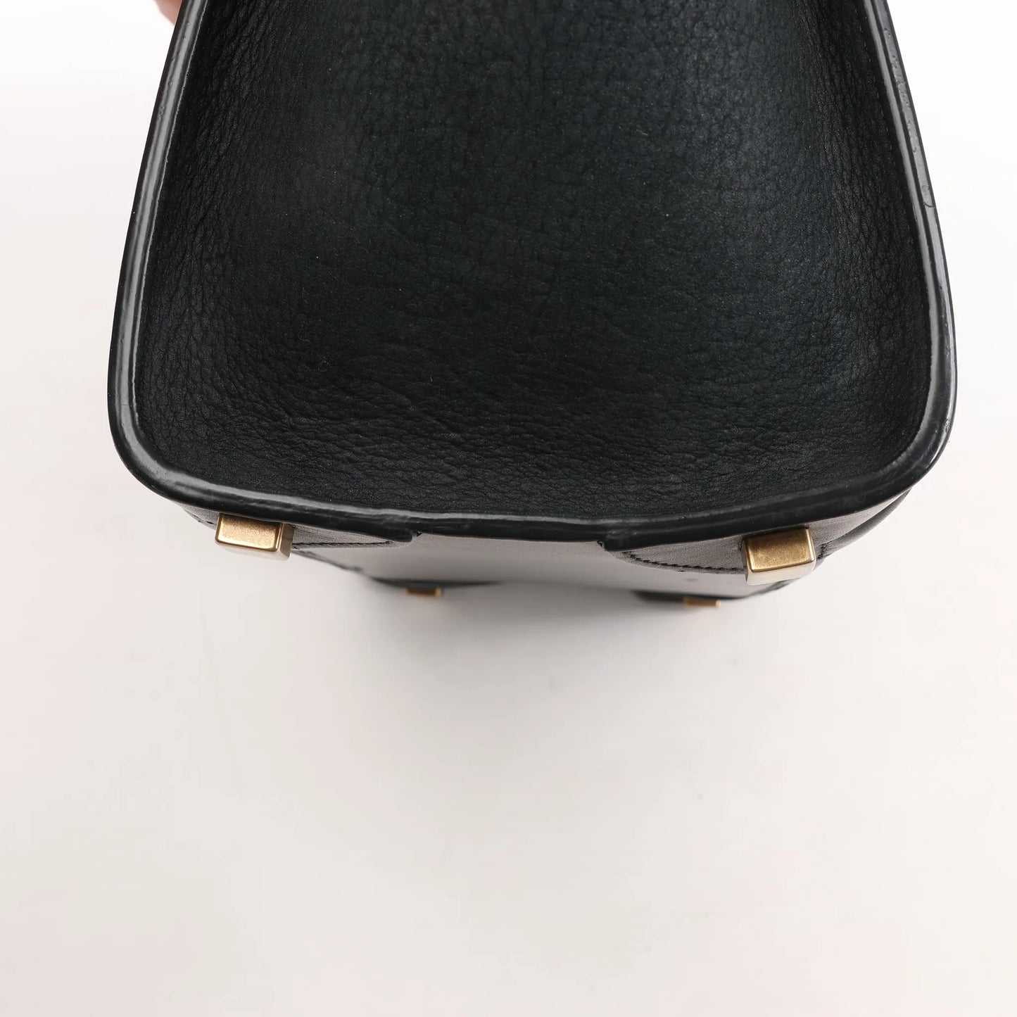 Celine Luggage Micro Leather x Suede Handbag in Black x White