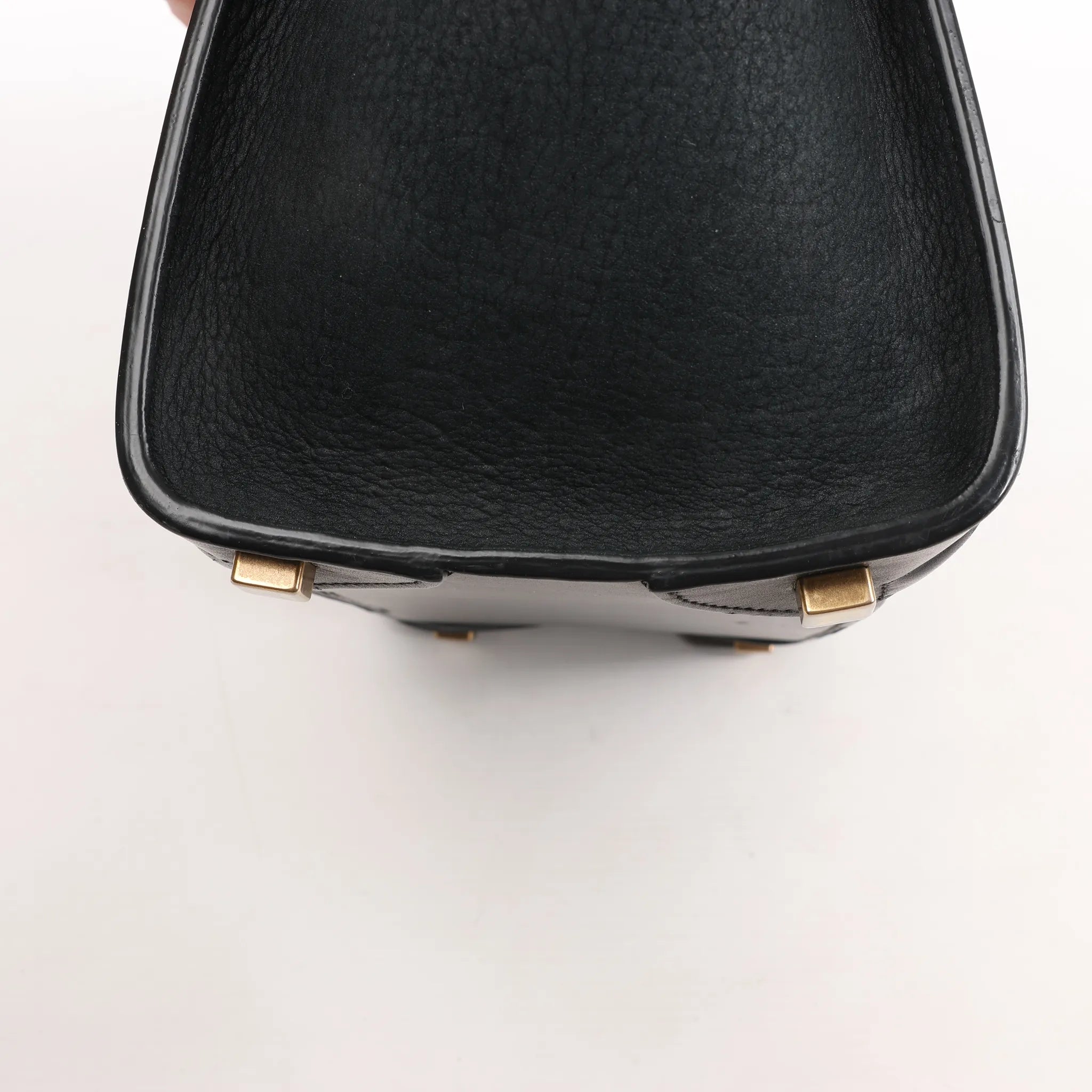 Celine Luggage Micro Leather x Suede Handbag in Black x White