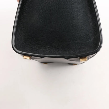 Celine Luggage Micro Leather x Suede Handbag in Black x White