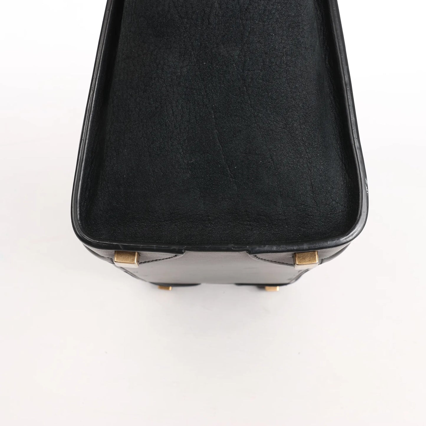 Celine Luggage Micro Leather x Suede Handbag in Black x White