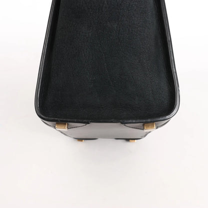 Celine Luggage Micro Leather x Suede Handbag in Black x White