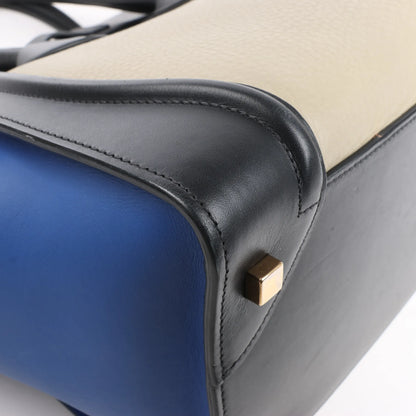 Celine Luggage Mini Leather Tri-Color Handbag in Blue x Beige x Black
