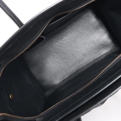 Celine Luggage Mini Sac à main en cuir tricolore Bleu x Beige x Noir