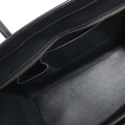 Celine Luggage Mini Sac à main en cuir tricolore Bleu x Beige x Noir