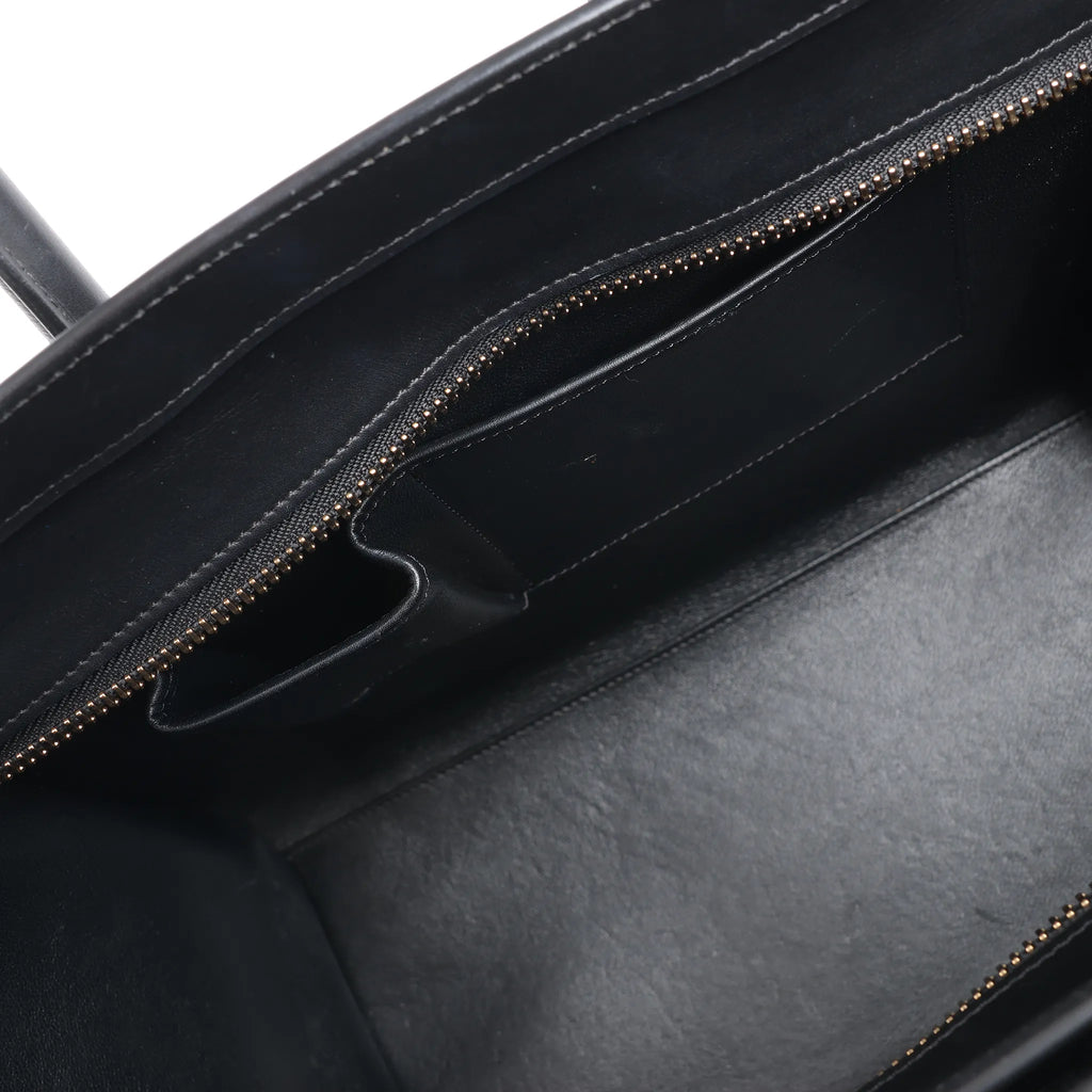 Celine Luggage Mini Leather Tri-Color Handbag in Blue x Beige x Black