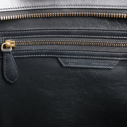 Celine Luggage Mini Sac à main en cuir tricolore Bleu x Beige x Noir