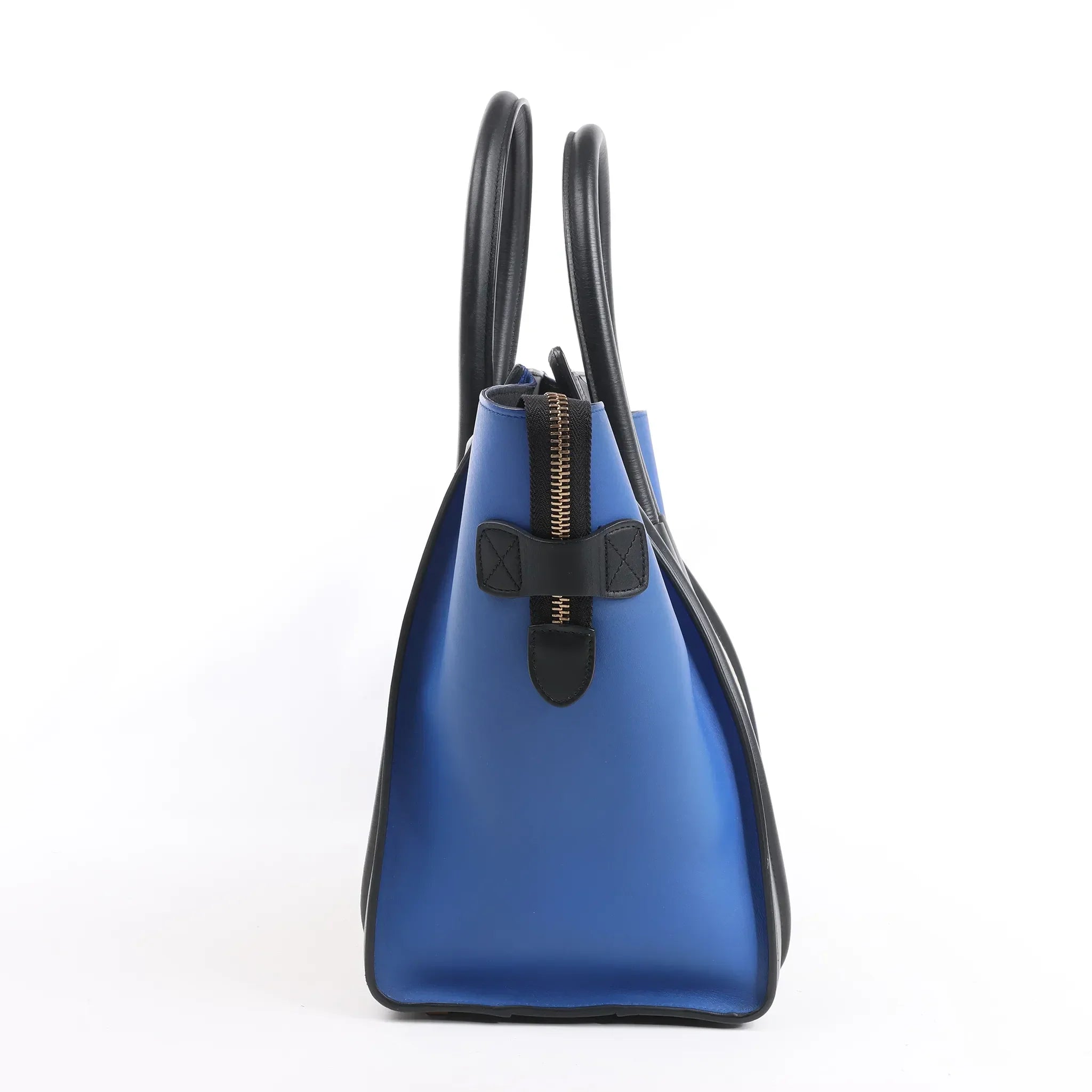 Celine Luggage Mini Leather Tri-Color Handbag in Blue x Beige x Black