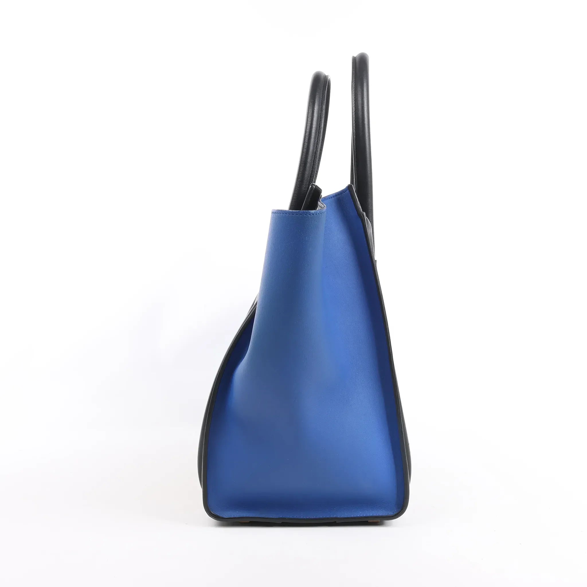 Celine Luggage Mini Leather Tri-Color Handbag in Blue x Beige x Black